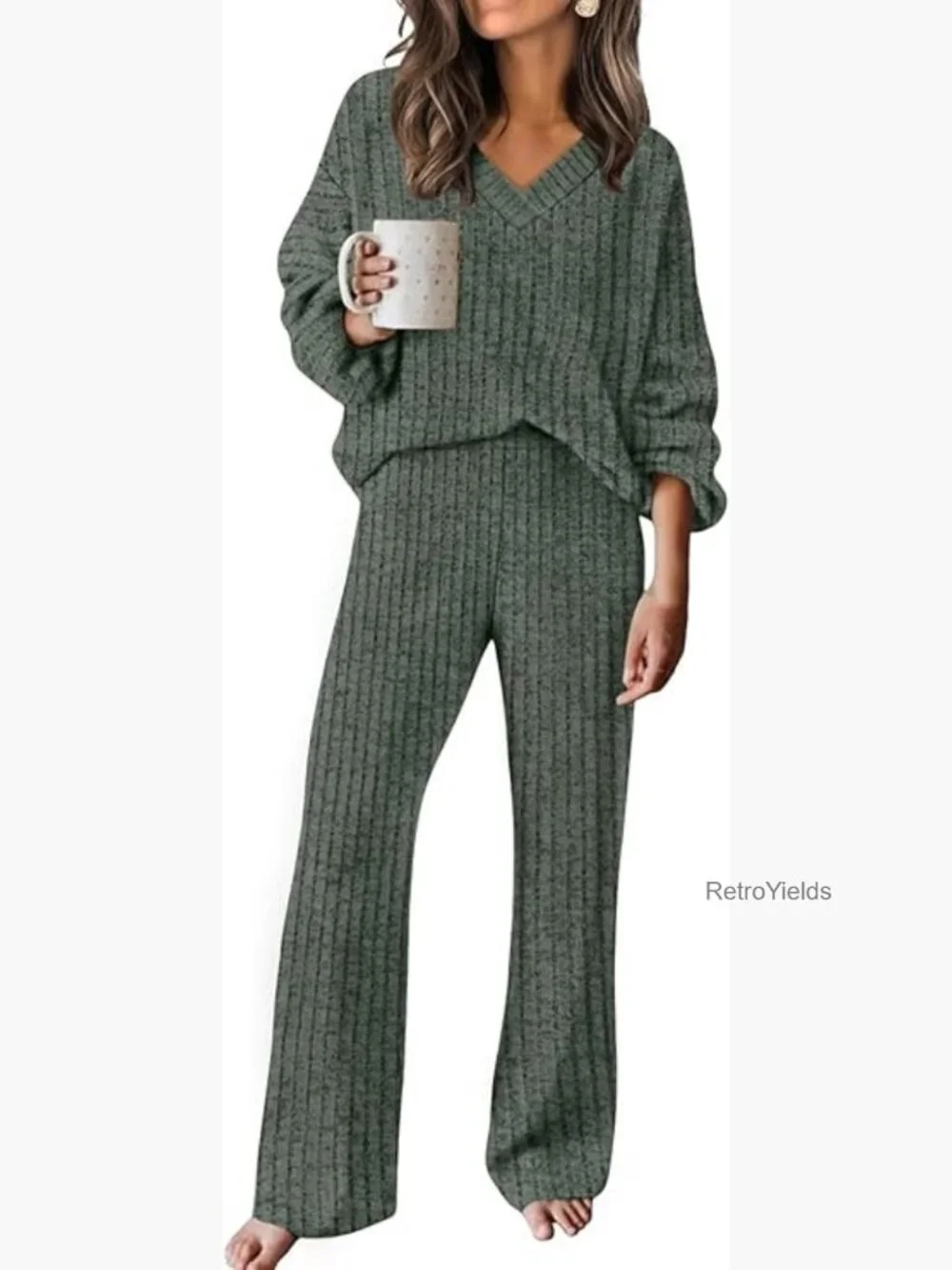 Women's Lounge Set Matching Tracksuit Sweater Pant Set S-2XL
